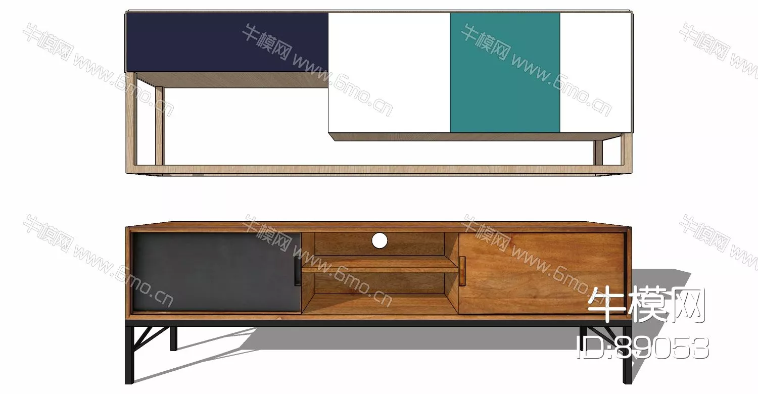 MODERN TV CABINET - SKETCHUP 3D MODEL - ENSCAPE - 89053