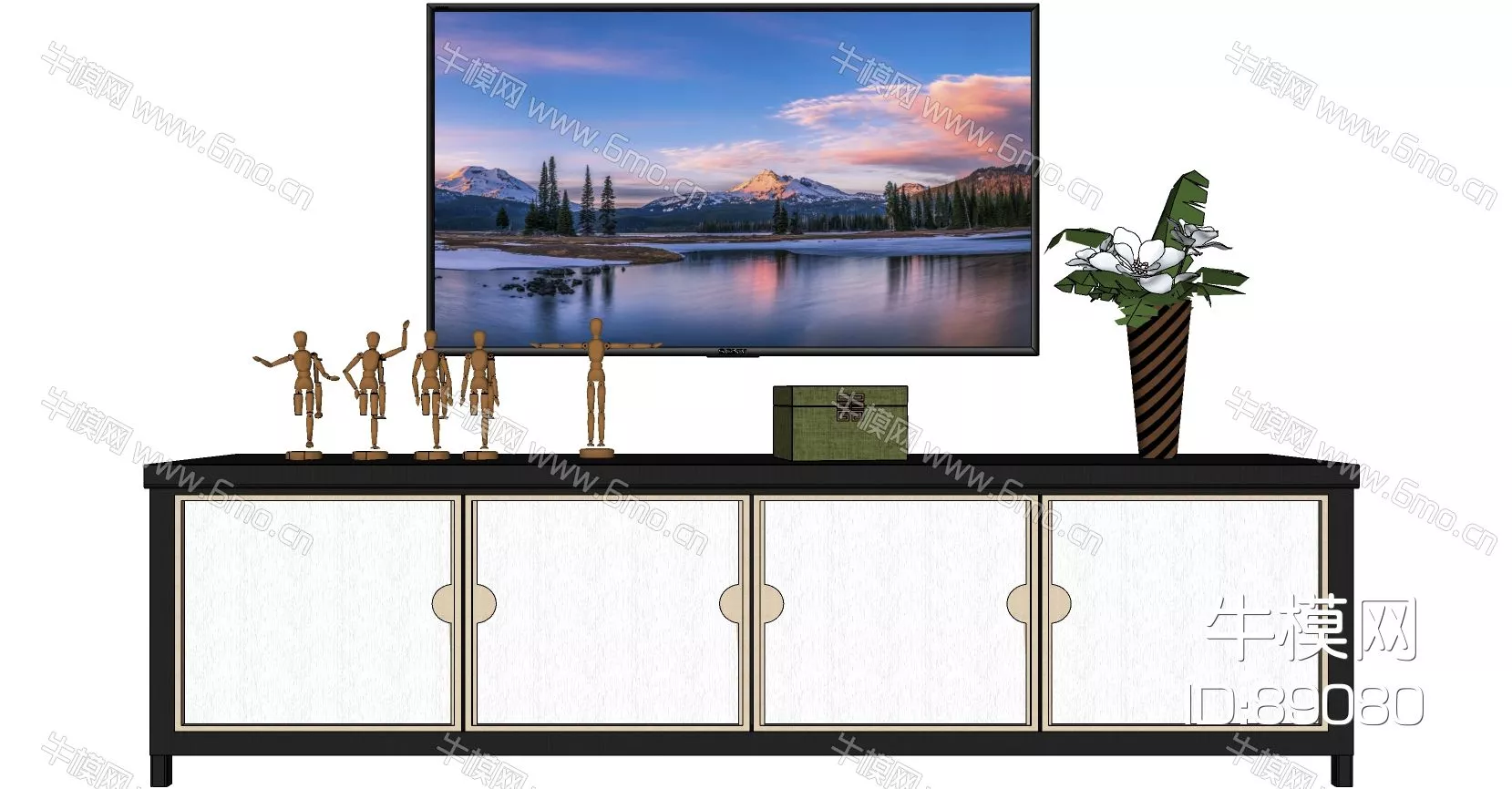 MODERN TV CABINET - SKETCHUP 3D MODEL - ENSCAPE - 89080