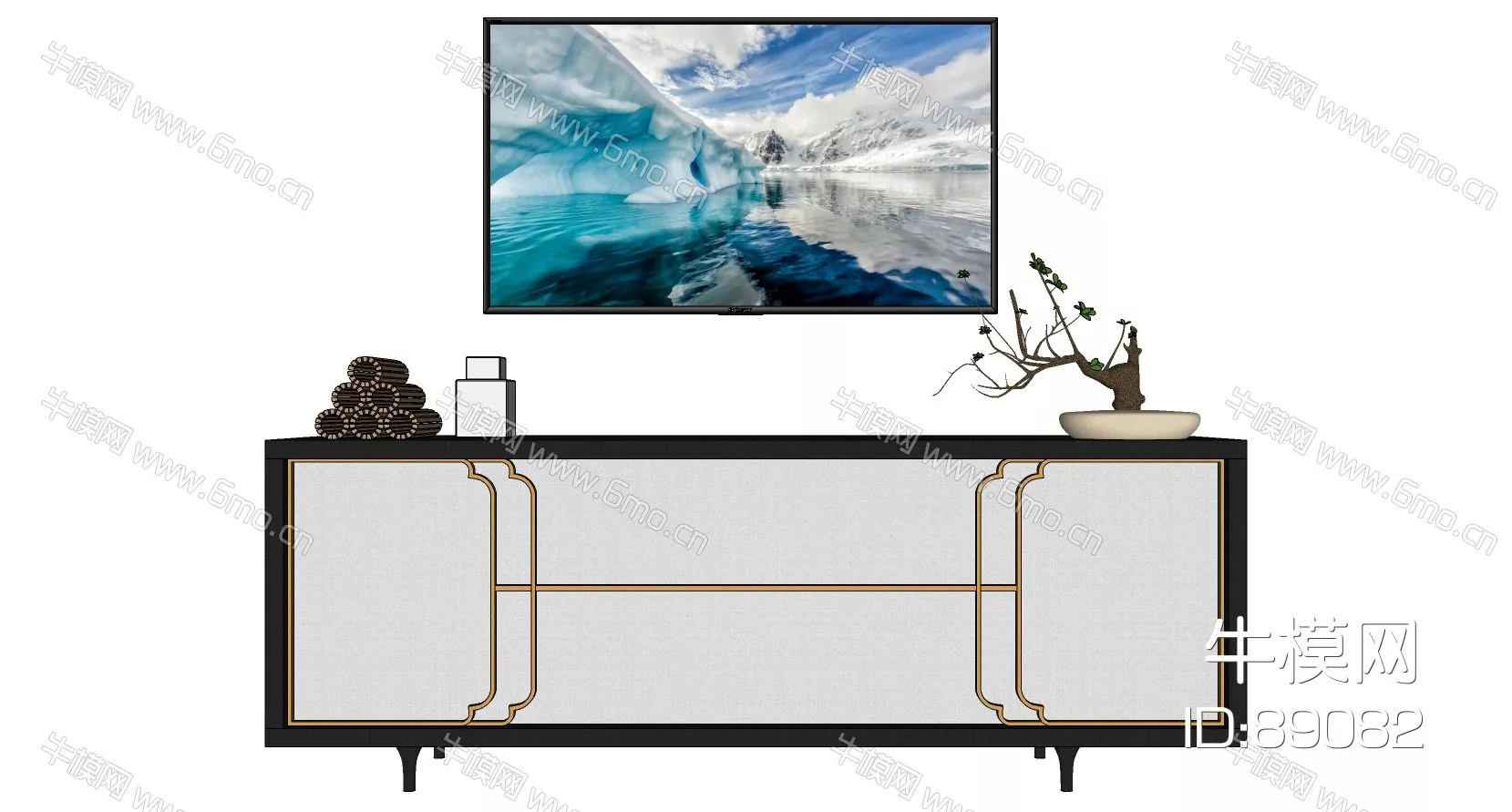 MODERN TV CABINET - SKETCHUP 3D MODEL - ENSCAPE - 89082