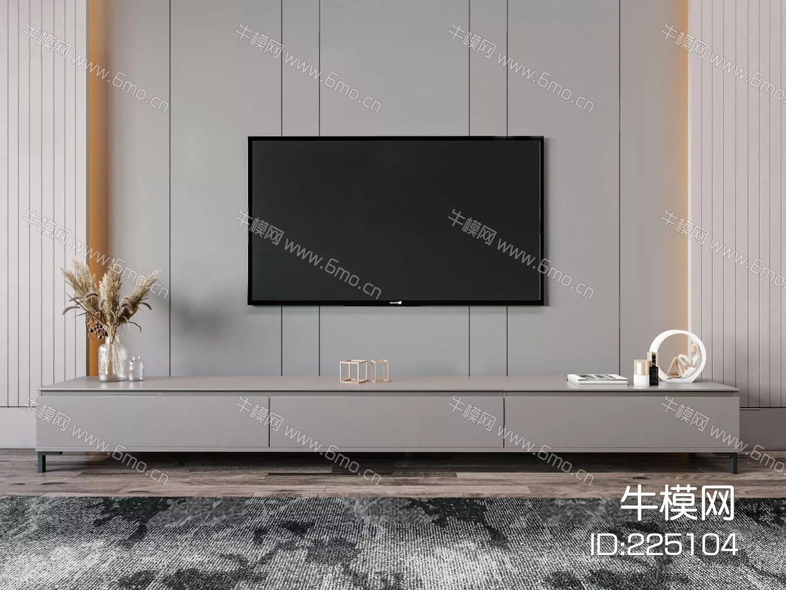 MODERN TV CABINET - SKETCHUP 3D MODEL - ENSCAPE - ID15486