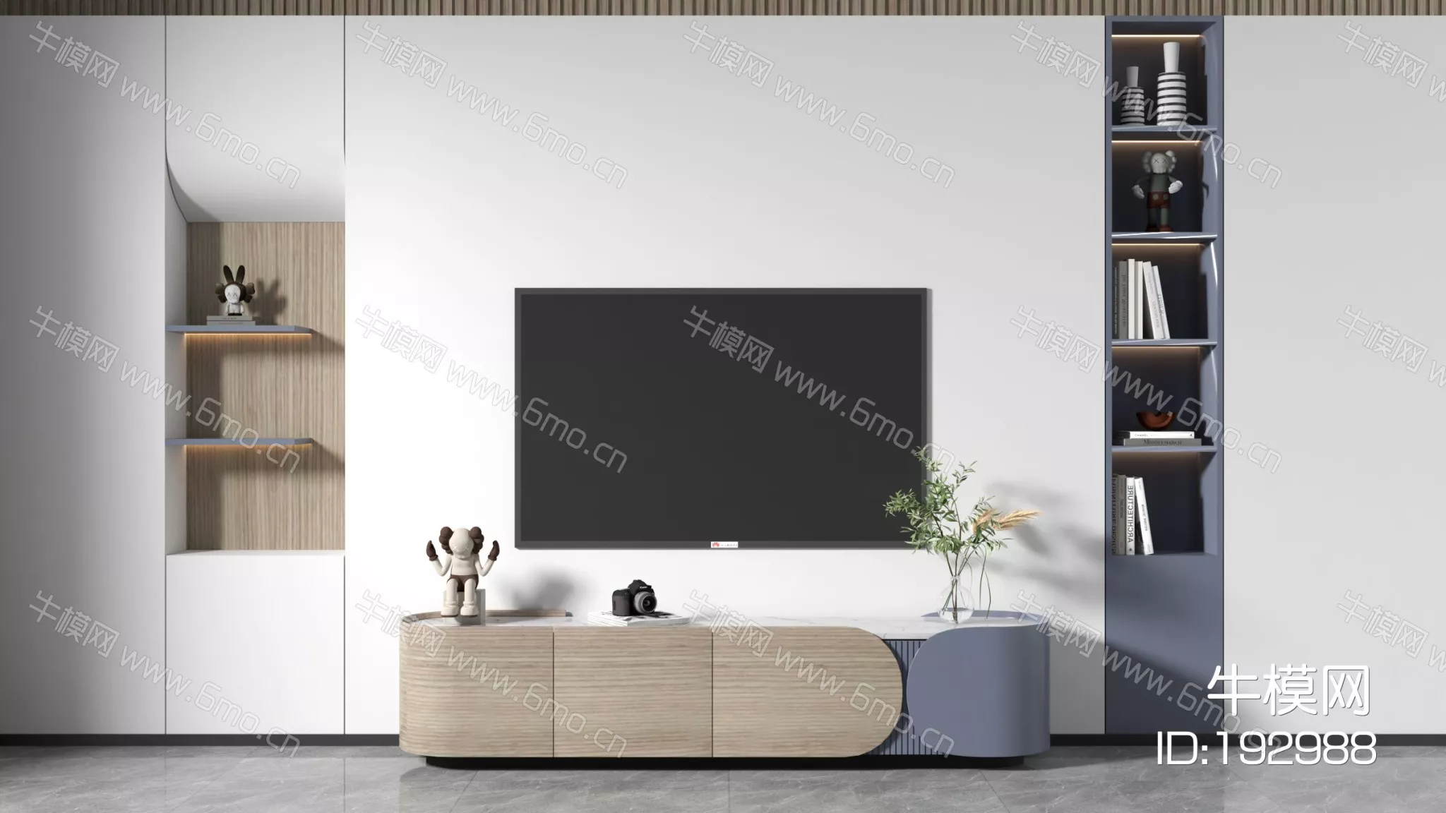 MODERN TV CABINET - SKETCHUP 3D MODEL - VRAY - 192988