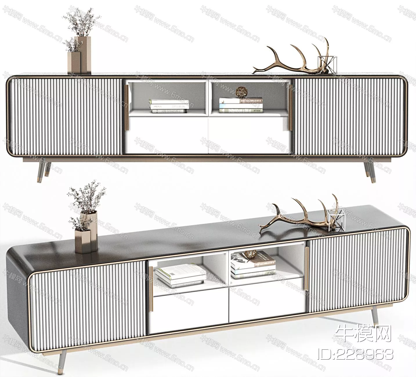 MODERN TV CABINET - SKETCHUP 3D MODEL - VRAY - 228963