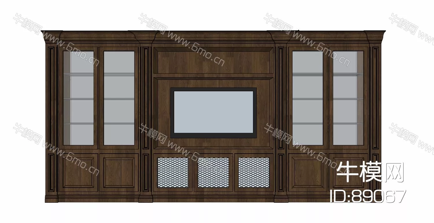 MODERN TV CABINET - SKETCHUP 3D MODEL - VRAY - 89067