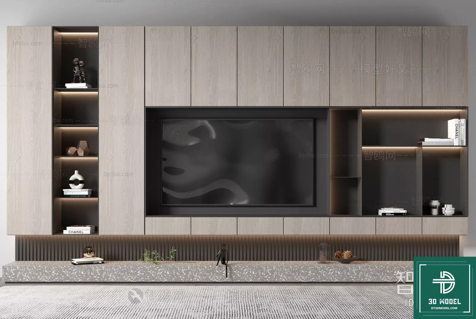 MODERN TV CABINET - SKETCHUP 3D MODEL - VRAY OR ENSCAPE - ID15504