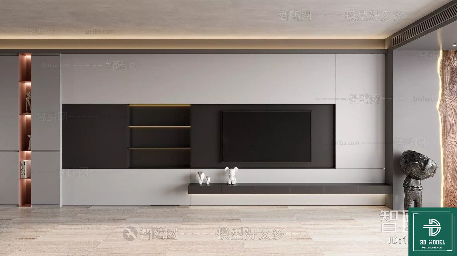 MODERN TV CABINET - SKETCHUP 3D MODEL - VRAY OR ENSCAPE - ID15538