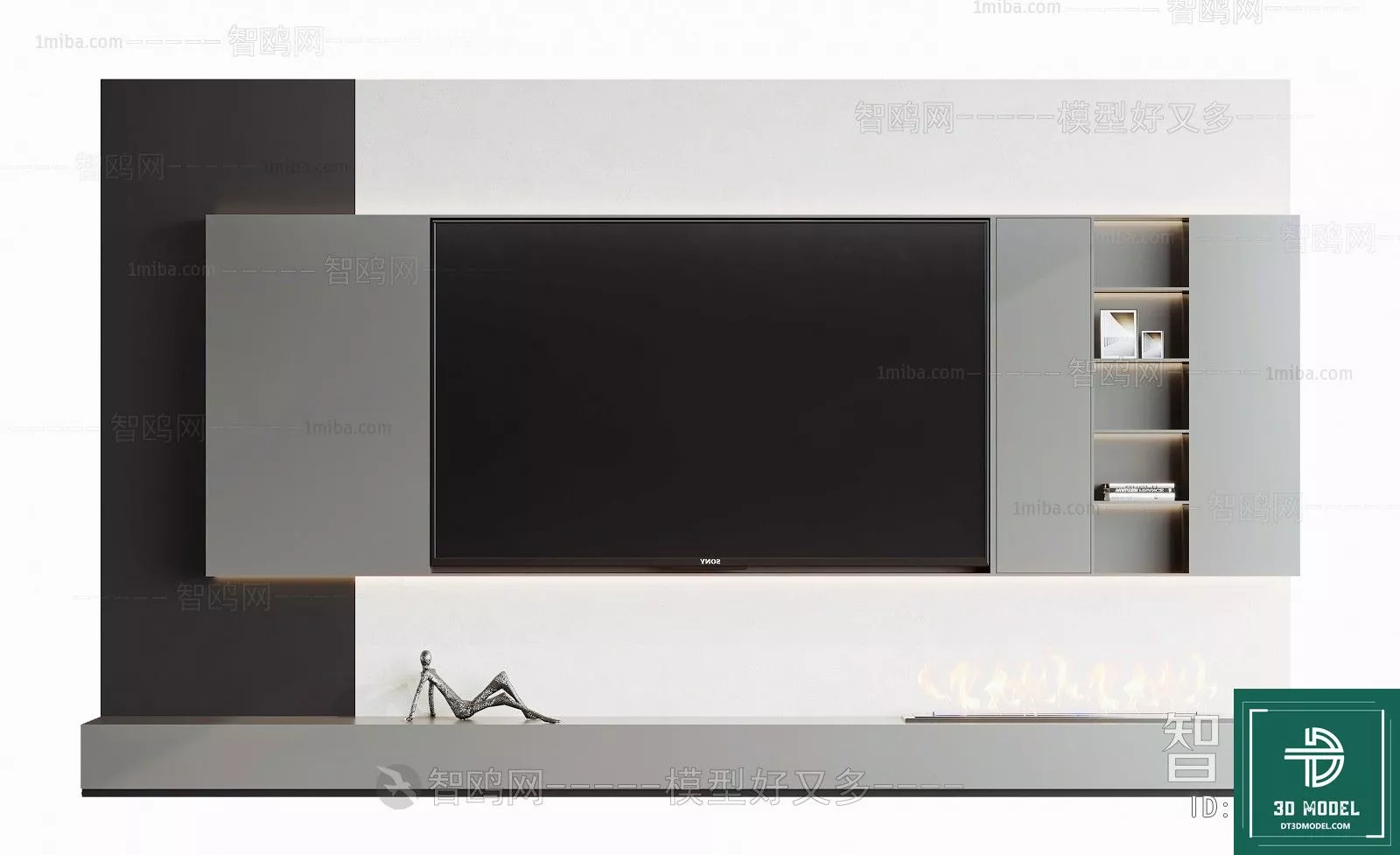 MODERN TV CABINET - SKETCHUP 3D MODEL - VRAY OR ENSCAPE - ID15540