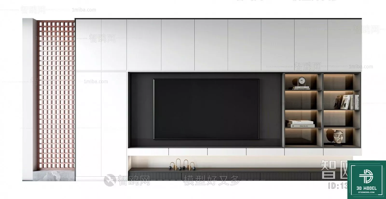 MODERN TV CABINET - SKETCHUP 3D MODEL - VRAY OR ENSCAPE - ID15544