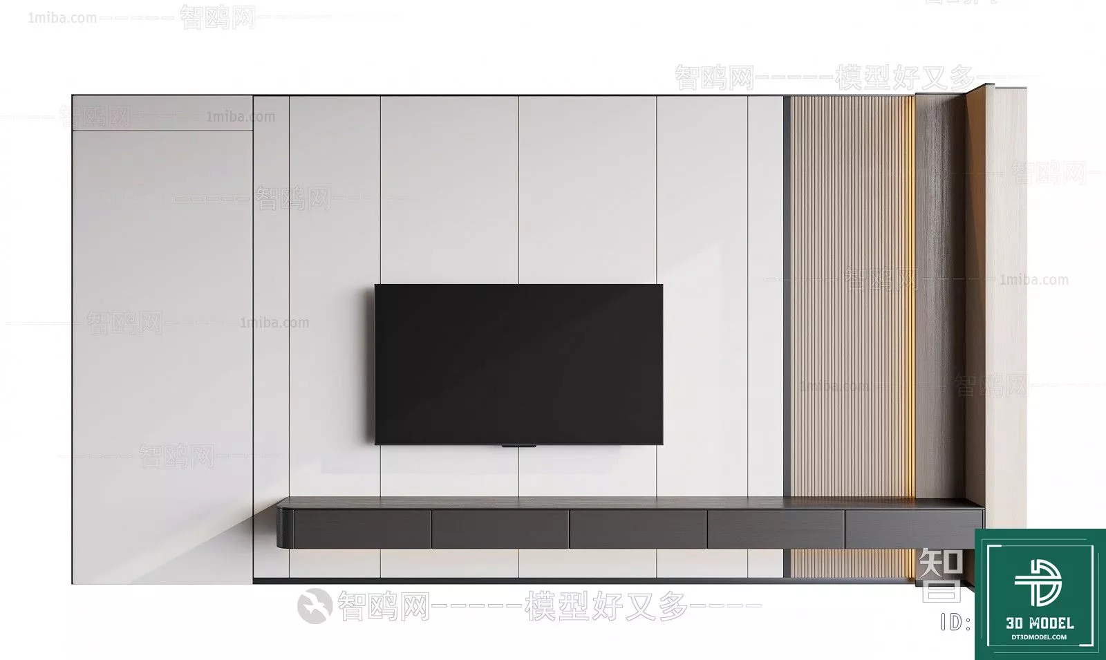 MODERN TV CABINET - SKETCHUP 3D MODEL - VRAY OR ENSCAPE - ID15556