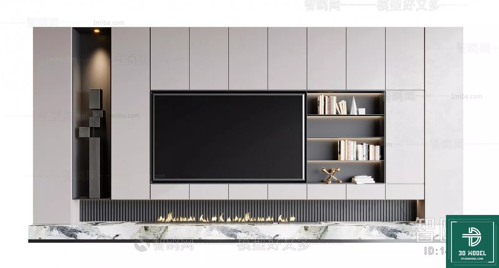 MODERN TV CABINET - SKETCHUP 3D MODEL - VRAY OR ENSCAPE - ID15572