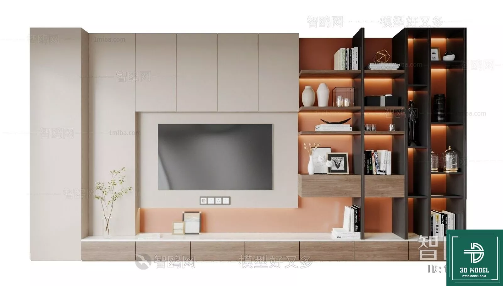 MODERN TV CABINET - SKETCHUP 3D MODEL - VRAY OR ENSCAPE - ID15581