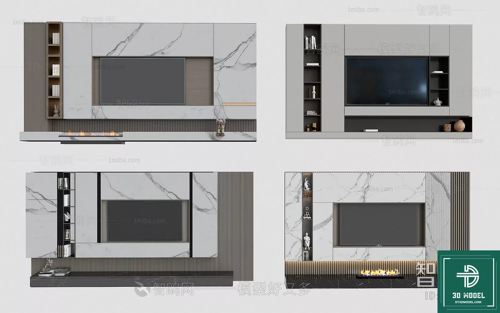 MODERN TV CABINET - SKETCHUP 3D MODEL - VRAY OR ENSCAPE - ID15589