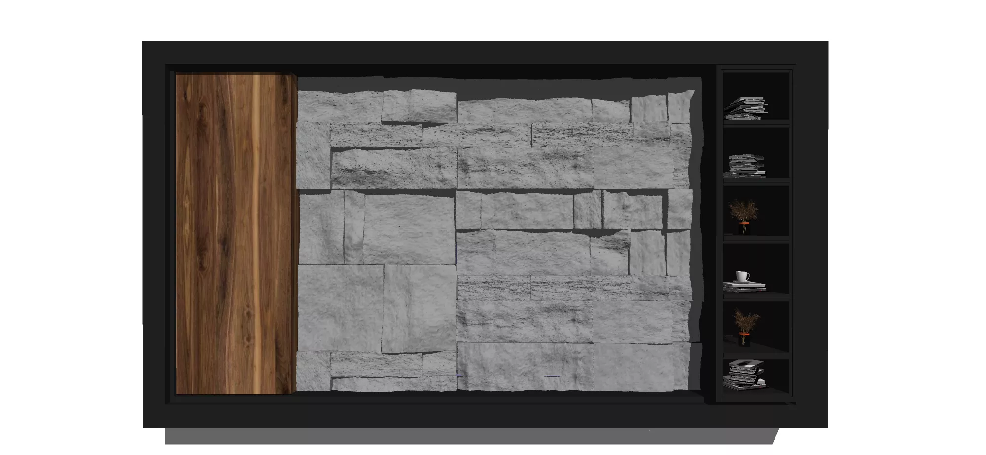 MODERN TV WALL - SKETCHUP 3D MODEL - VRAY OR ENSCAPE - ID15614