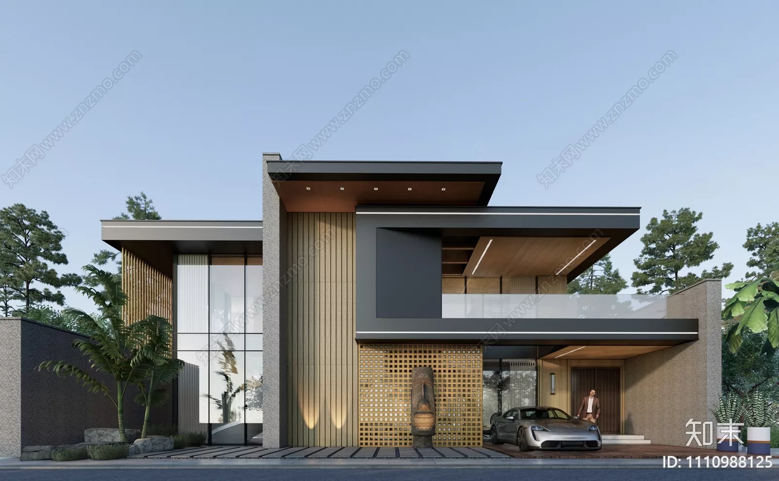 MODERN VILLA - SKETCHUP 3D SCENE - VRAY OR ENSCAPE - ID15851