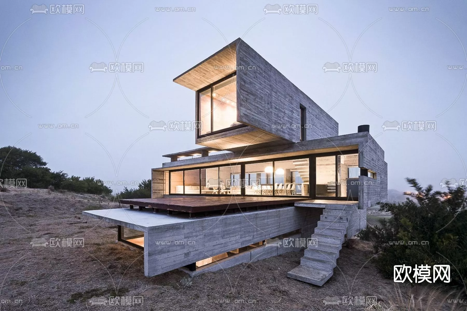 MODERN VILLA - SKETCHUP 3D SCENE - VRAY OR ENSCAPE - ID15861