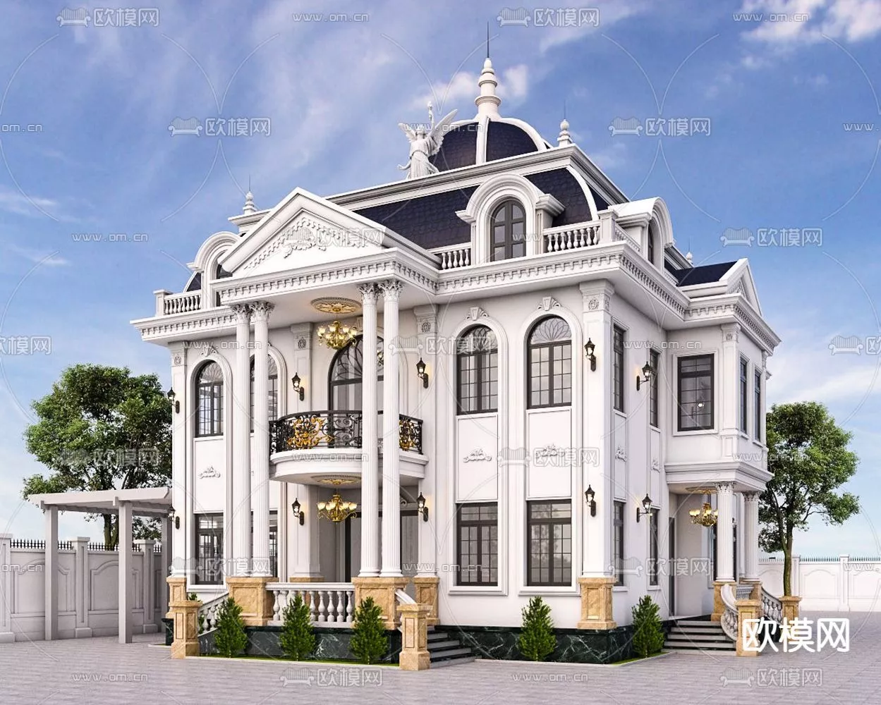 MODERN VILLA - SKETCHUP 3D SCENE - VRAY OR ENSCAPE - ID15870