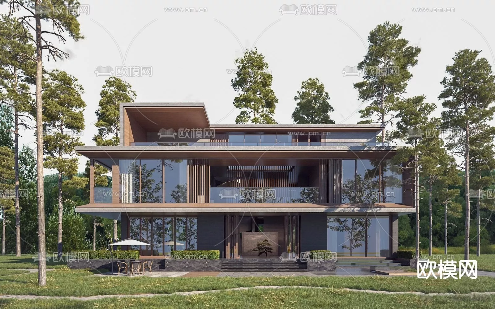 MODERN VILLA - SKETCHUP 3D SCENE - VRAY OR ENSCAPE - ID15881