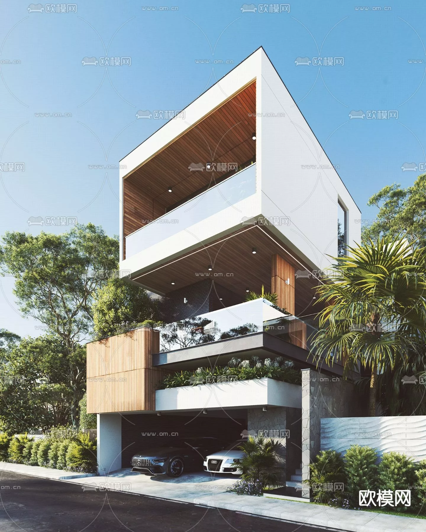 MODERN VILLA - SKETCHUP 3D SCENE - VRAY OR ENSCAPE - ID15886