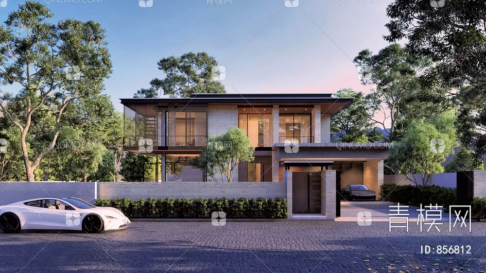 MODERN VILLA - SKETCHUP 3D SCENE - VRAY OR ENSCAPE - ID15888