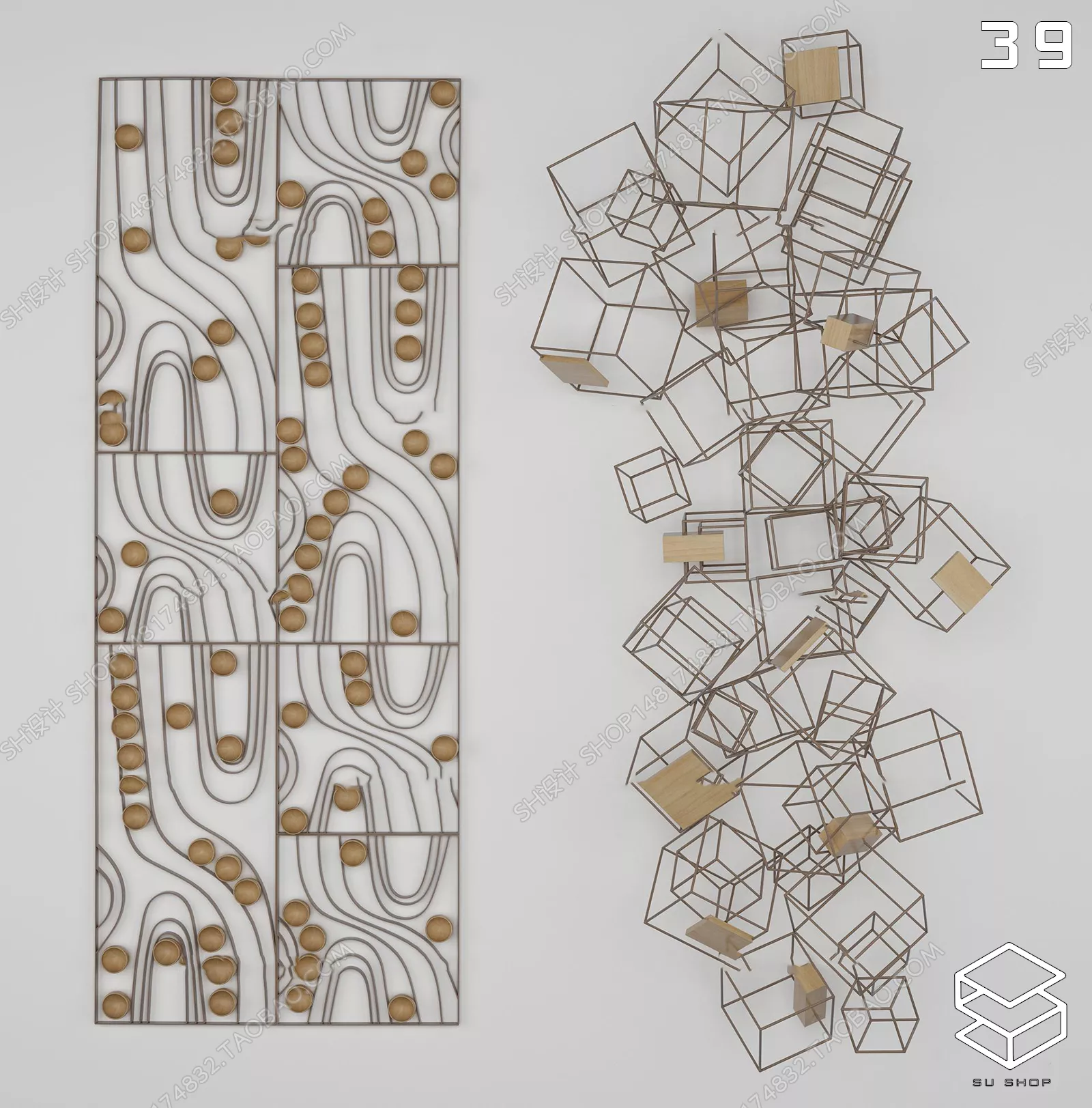 MODERN WALL DECOR - SKETCHUP 3D MODEL - VRAY OR ENSCAPE - ID15941