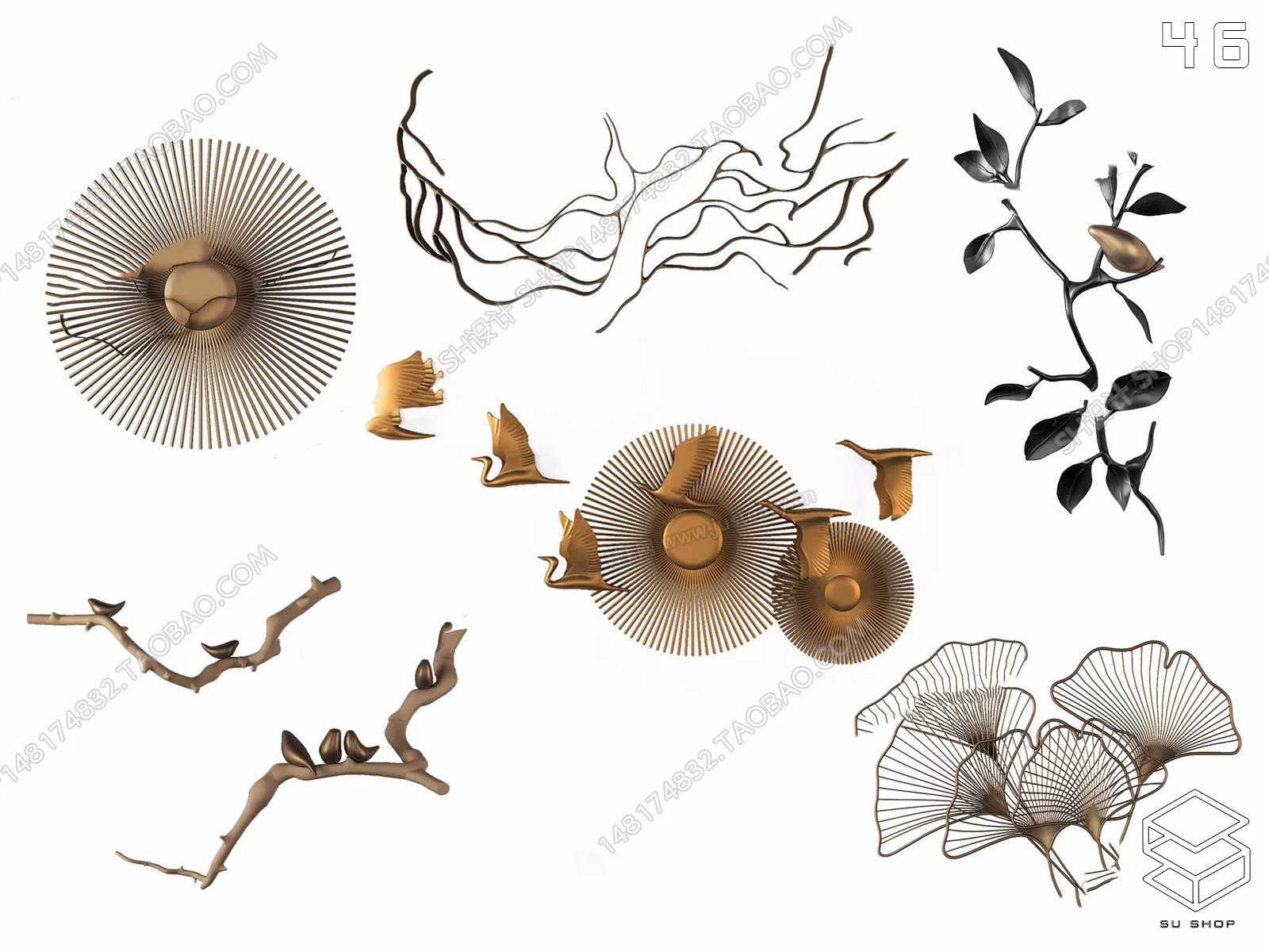 MODERN WALL DECOR - SKETCHUP 3D MODEL - VRAY OR ENSCAPE - ID15949
