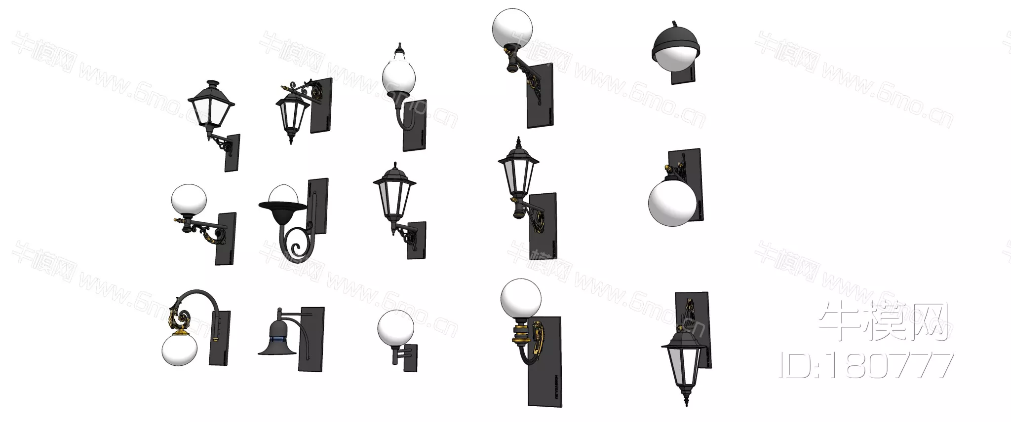 MODERN WALL LAMP - SKETCHUP 3D MODEL - ENSCAPE - 180777