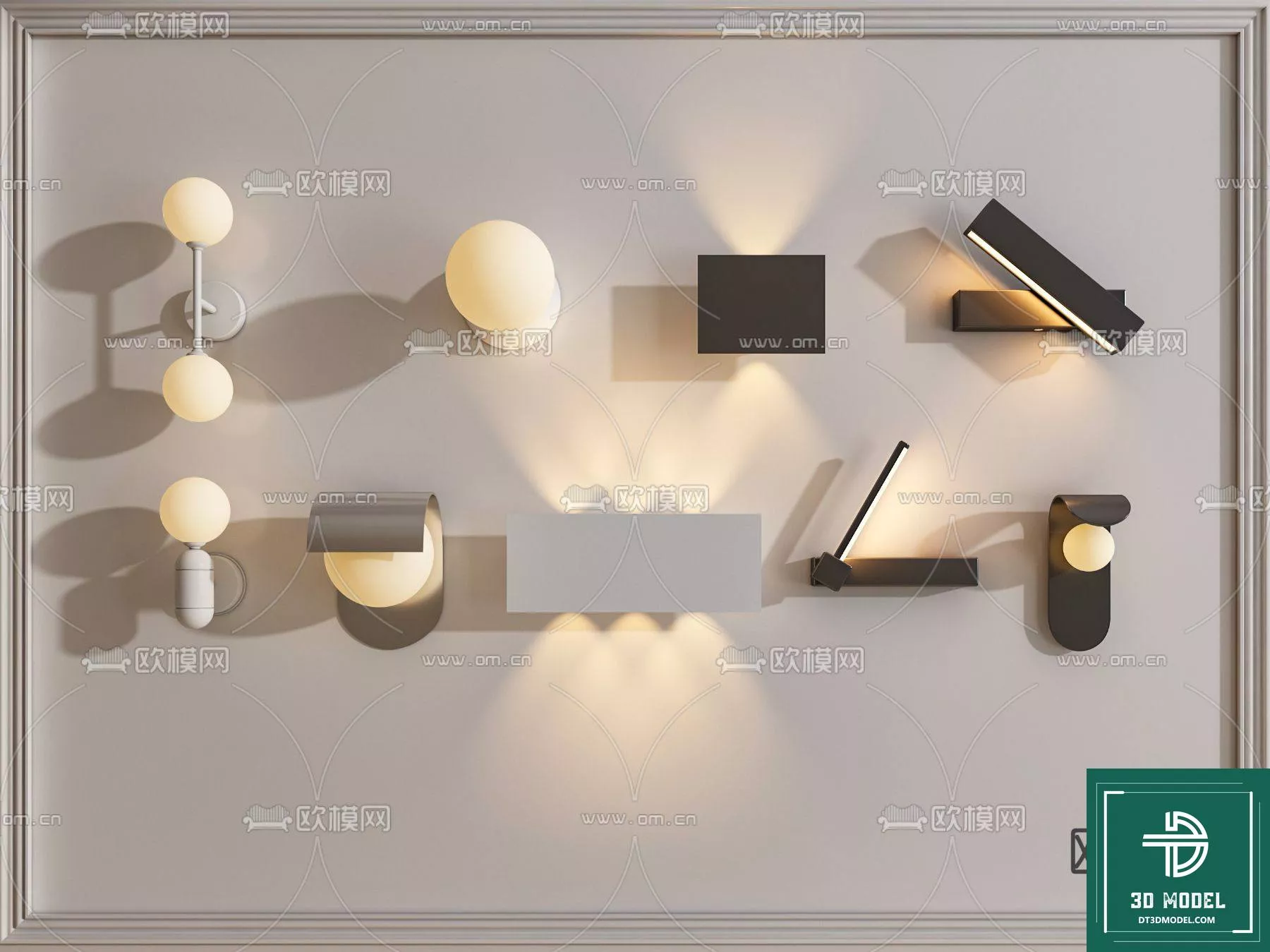 MODERN WALL LAMP - SKETCHUP 3D MODEL - VRAY OR ENSCAPE - ID16095