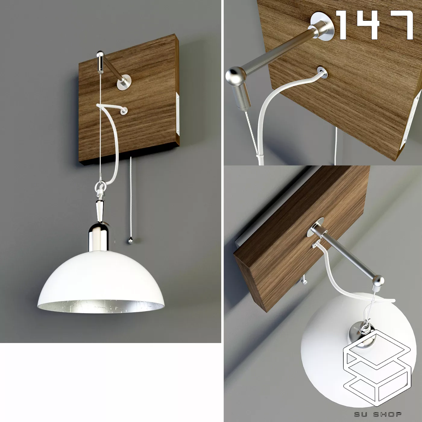 MODERN WALL LAMP - SKETCHUP 3D MODEL - VRAY OR ENSCAPE - ID16161