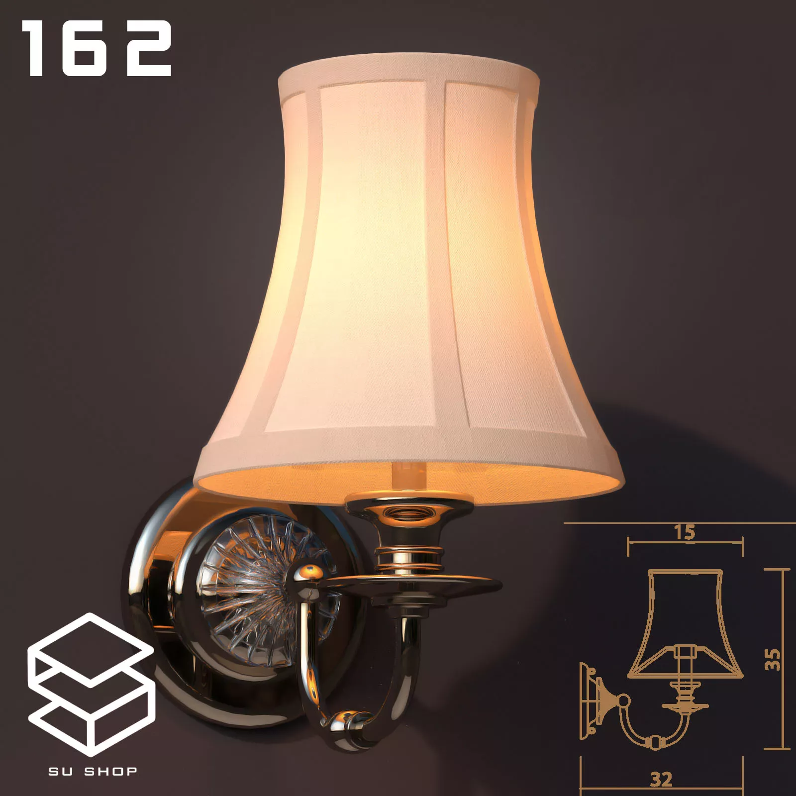 MODERN WALL LAMP - SKETCHUP 3D MODEL - VRAY OR ENSCAPE - ID16178