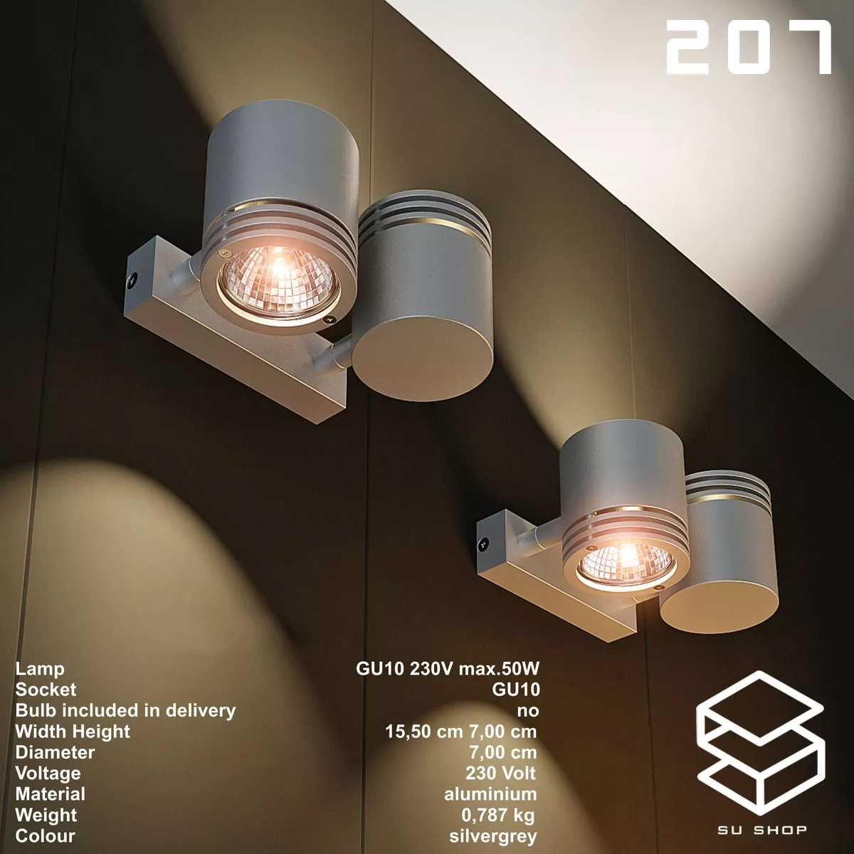 MODERN WALL LAMP - SKETCHUP 3D MODEL - VRAY OR ENSCAPE - ID16228