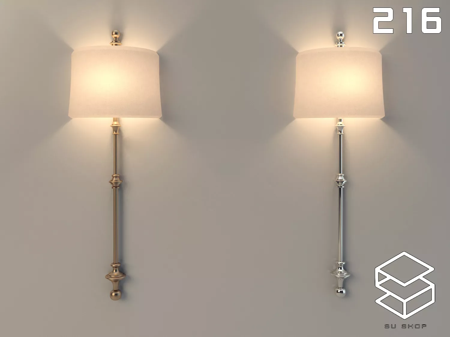 MODERN WALL LAMP - SKETCHUP 3D MODEL - VRAY OR ENSCAPE - ID16238