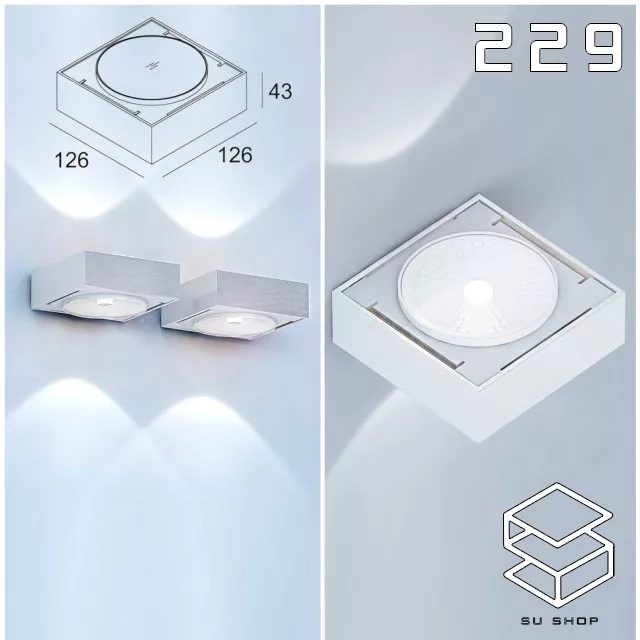 MODERN WALL LAMP - SKETCHUP 3D MODEL - VRAY OR ENSCAPE - ID16252
