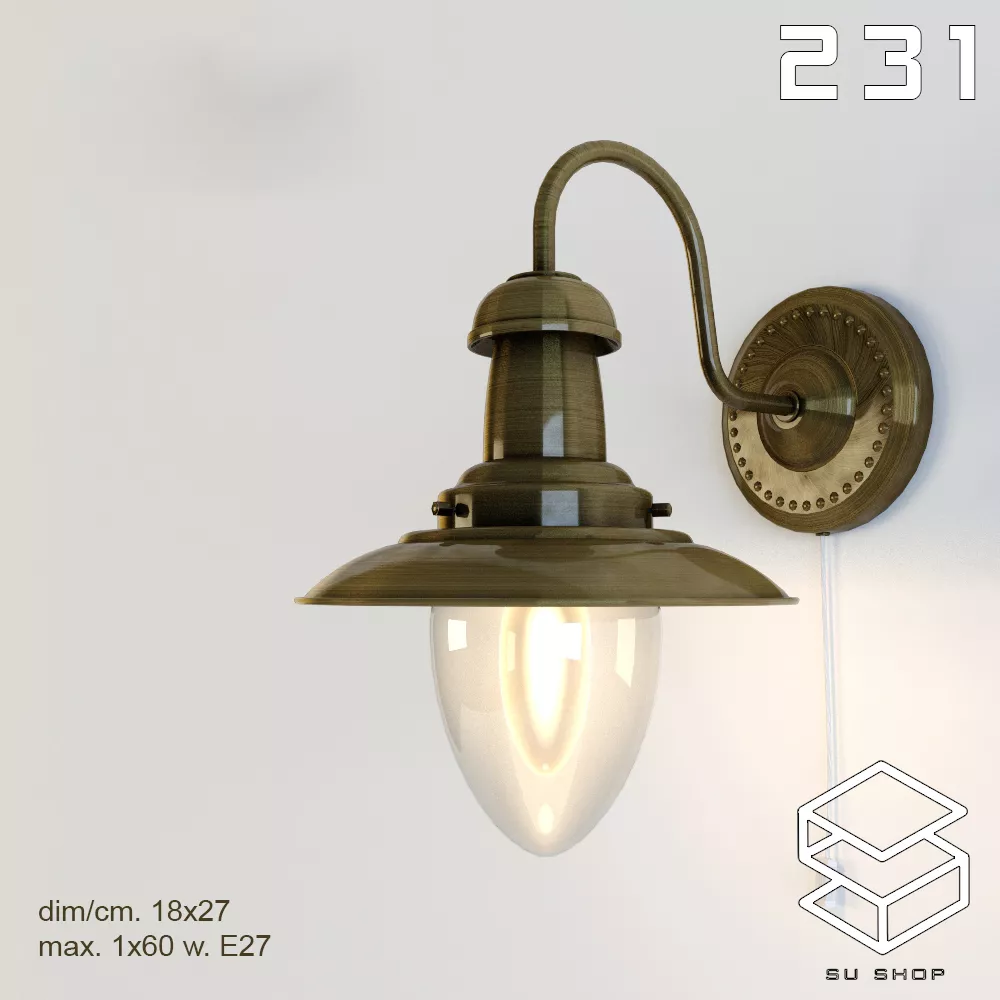 MODERN WALL LAMP - SKETCHUP 3D MODEL - VRAY OR ENSCAPE - ID16255
