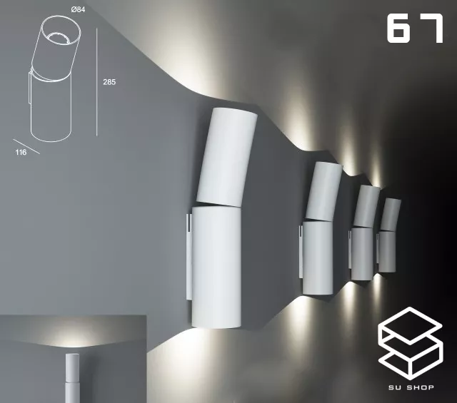 MODERN WALL LAMP - SKETCHUP 3D MODEL - VRAY OR ENSCAPE - ID16322