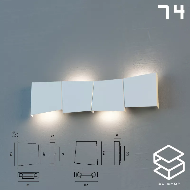 MODERN WALL LAMP - SKETCHUP 3D MODEL - VRAY OR ENSCAPE - ID16330