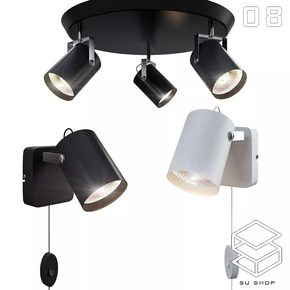 MODERN WALL LAMP - SKETCHUP 3D MODEL - VRAY OR ENSCAPE - ID16336