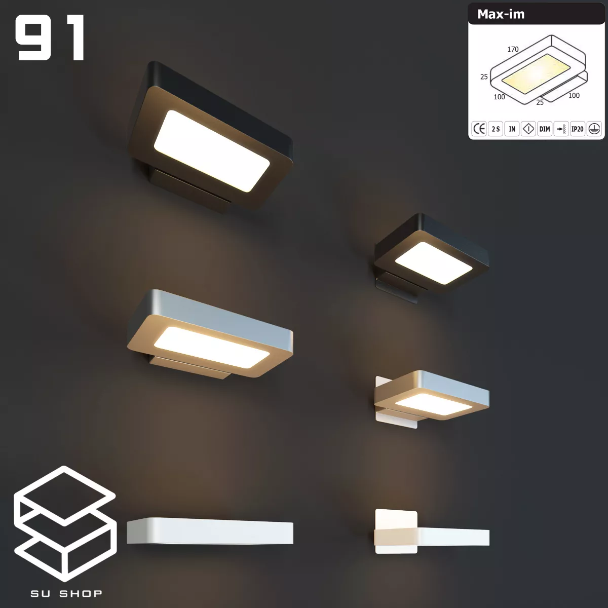 MODERN WALL LAMP - SKETCHUP 3D MODEL - VRAY OR ENSCAPE - ID16349