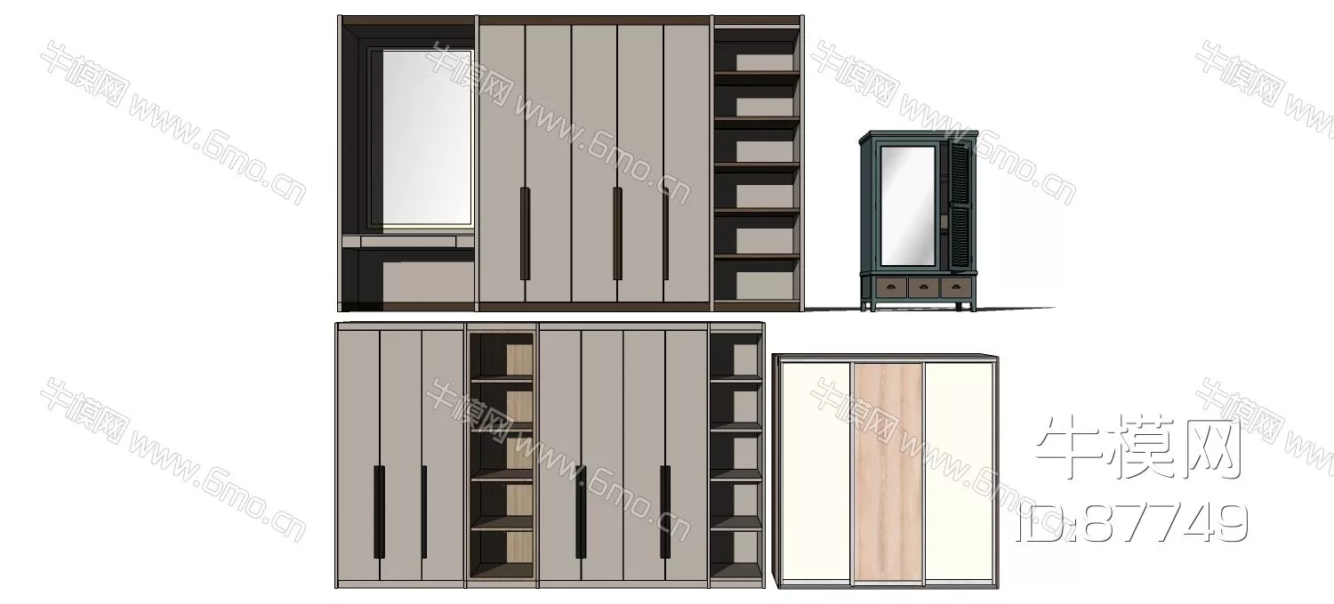 MODERN WARDROBE SHELF - SKETCHUP 3D MODEL - ENSCAPE - 87749