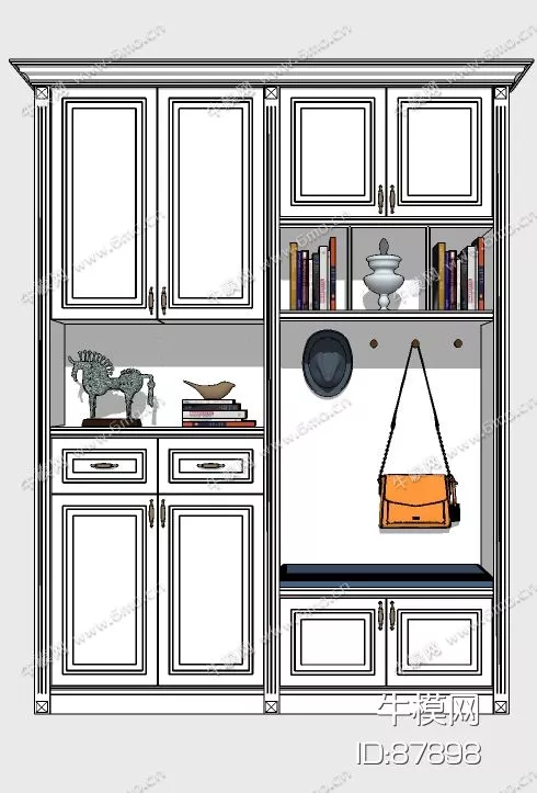 MODERN WARDROBE SHELF - SKETCHUP 3D MODEL - ENSCAPE - 87898