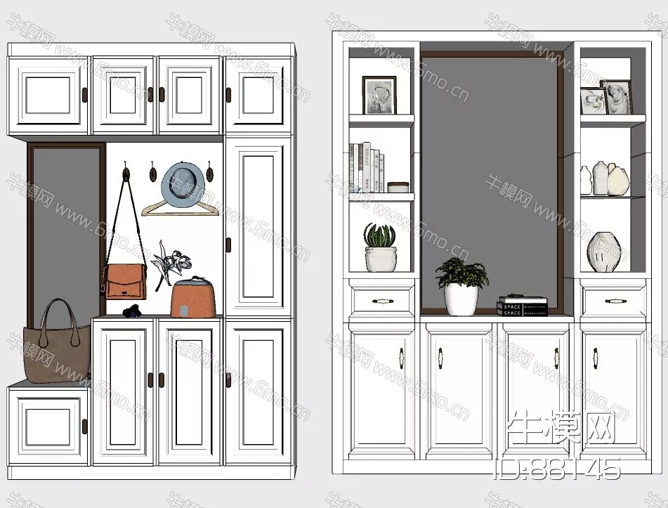 MODERN WARDROBE SHELF - SKETCHUP 3D MODEL - ENSCAPE - 88145