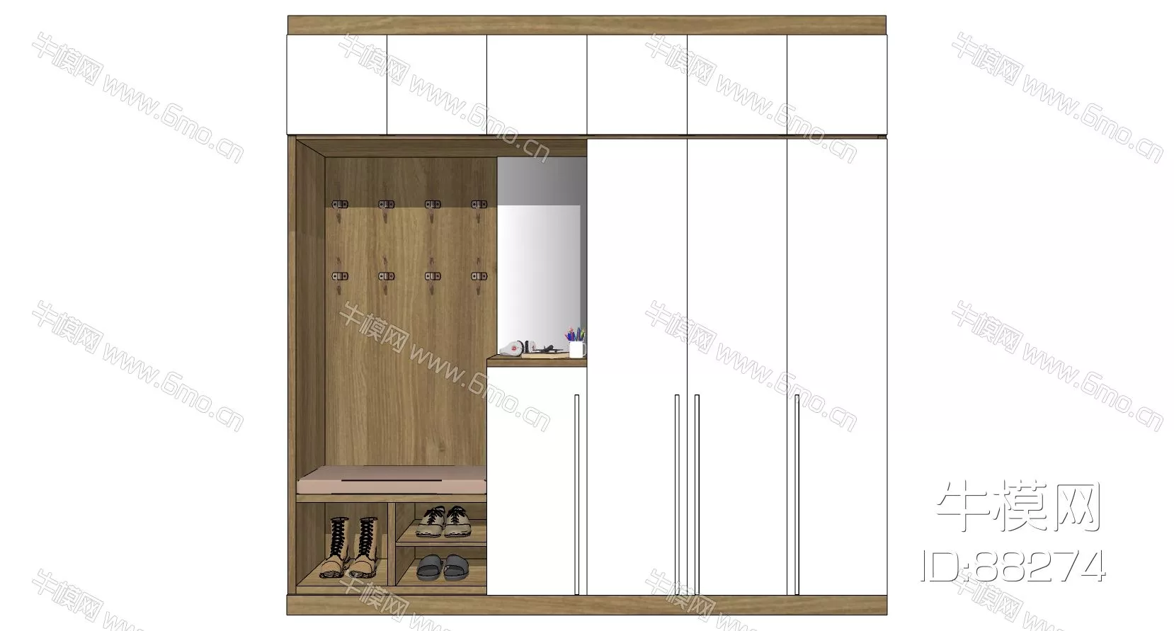 MODERN WARDROBE SHELF - SKETCHUP 3D MODEL - ENSCAPE - 88274