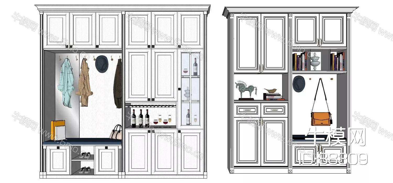 MODERN WARDROBE SHELF - SKETCHUP 3D MODEL - ENSCAPE - 88309