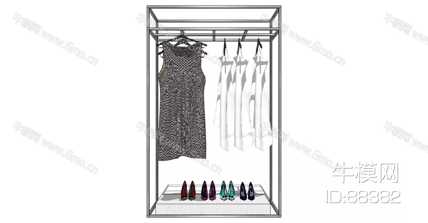 MODERN WARDROBE SHELF - SKETCHUP 3D MODEL - ENSCAPE - 88382