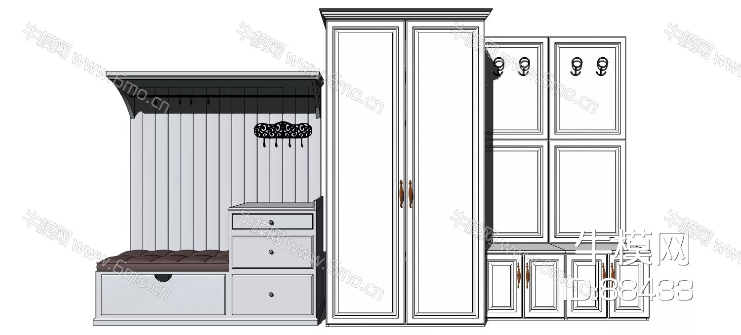 MODERN WARDROBE SHELF - SKETCHUP 3D MODEL - ENSCAPE - 88433