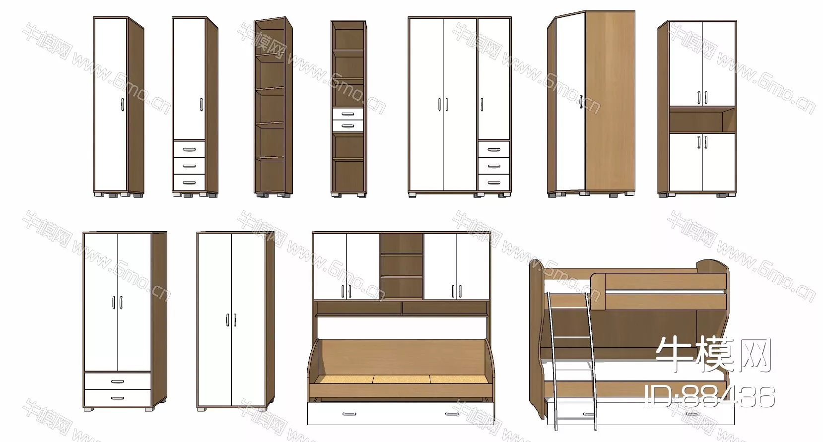 MODERN WARDROBE SHELF - SKETCHUP 3D MODEL - ENSCAPE - 88436