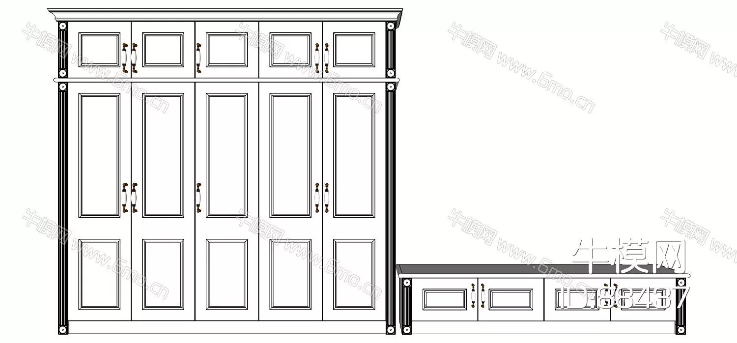 MODERN WARDROBE SHELF - SKETCHUP 3D MODEL - ENSCAPE - 88437