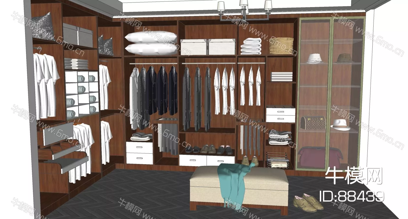 MODERN WARDROBE SHELF - SKETCHUP 3D MODEL - ENSCAPE - 88439