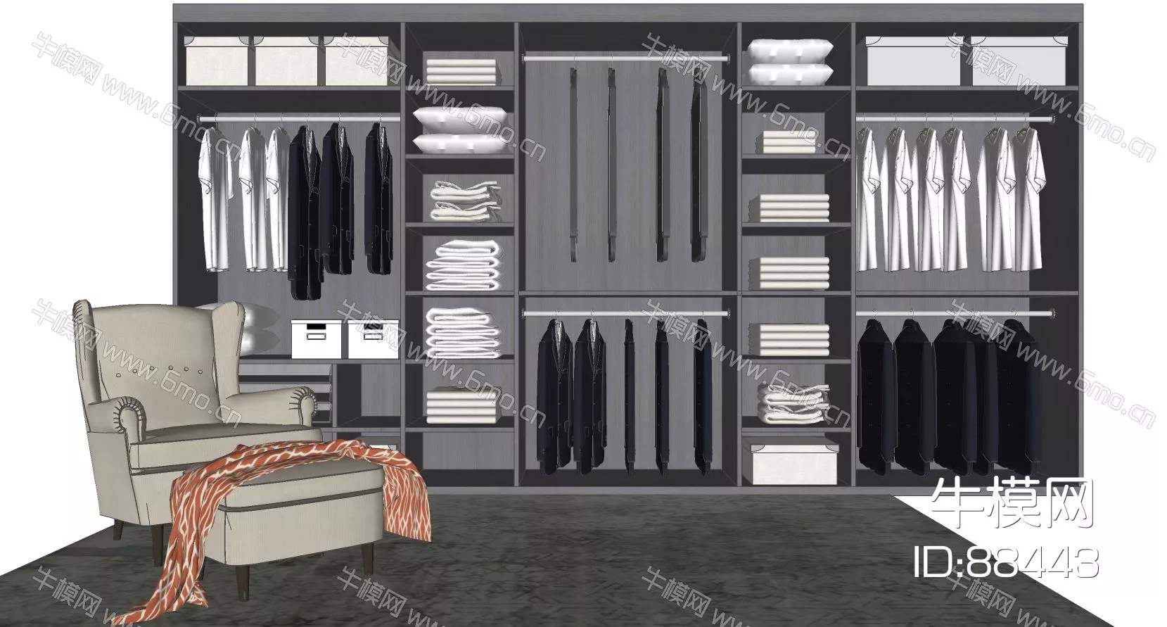 MODERN WARDROBE SHELF - SKETCHUP 3D MODEL - ENSCAPE - 88443