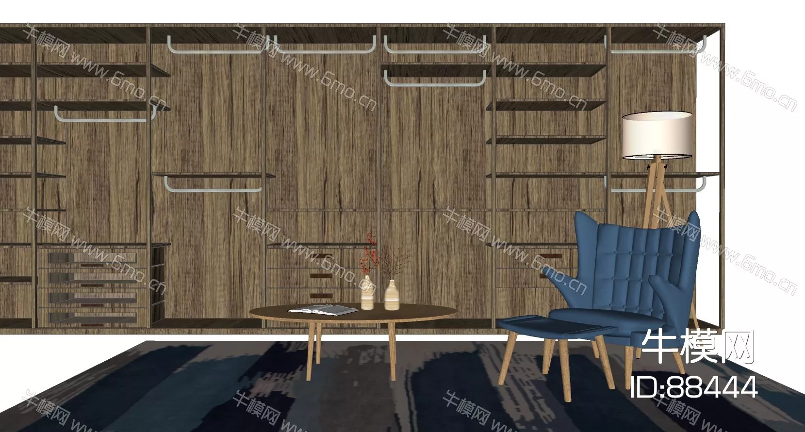 MODERN WARDROBE SHELF - SKETCHUP 3D MODEL - ENSCAPE - 88444