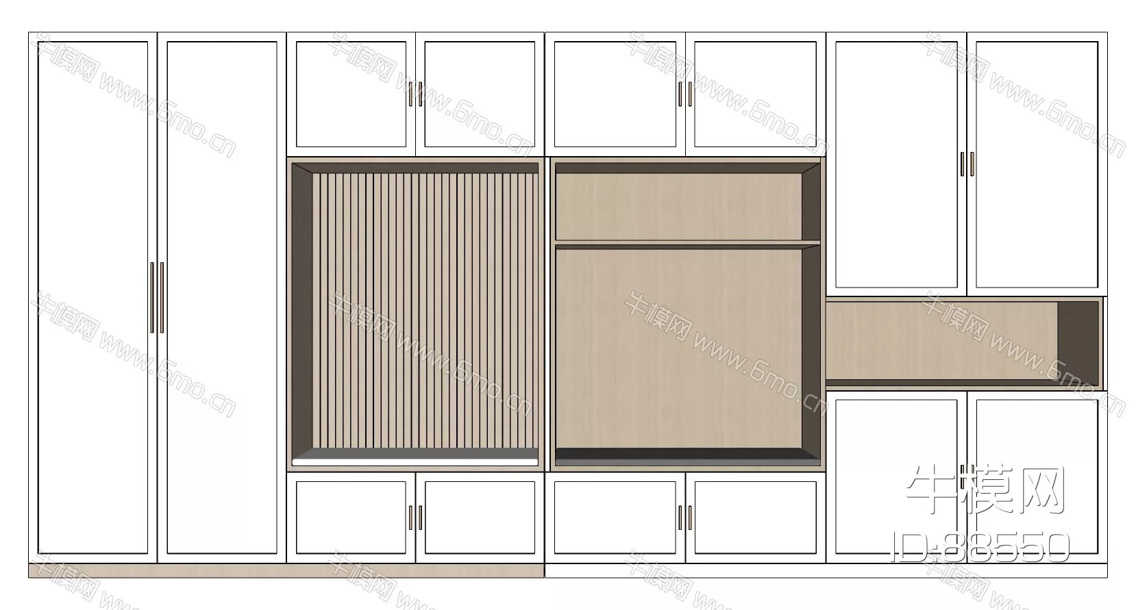 MODERN WARDROBE SHELF - SKETCHUP 3D MODEL - ENSCAPE - 88550