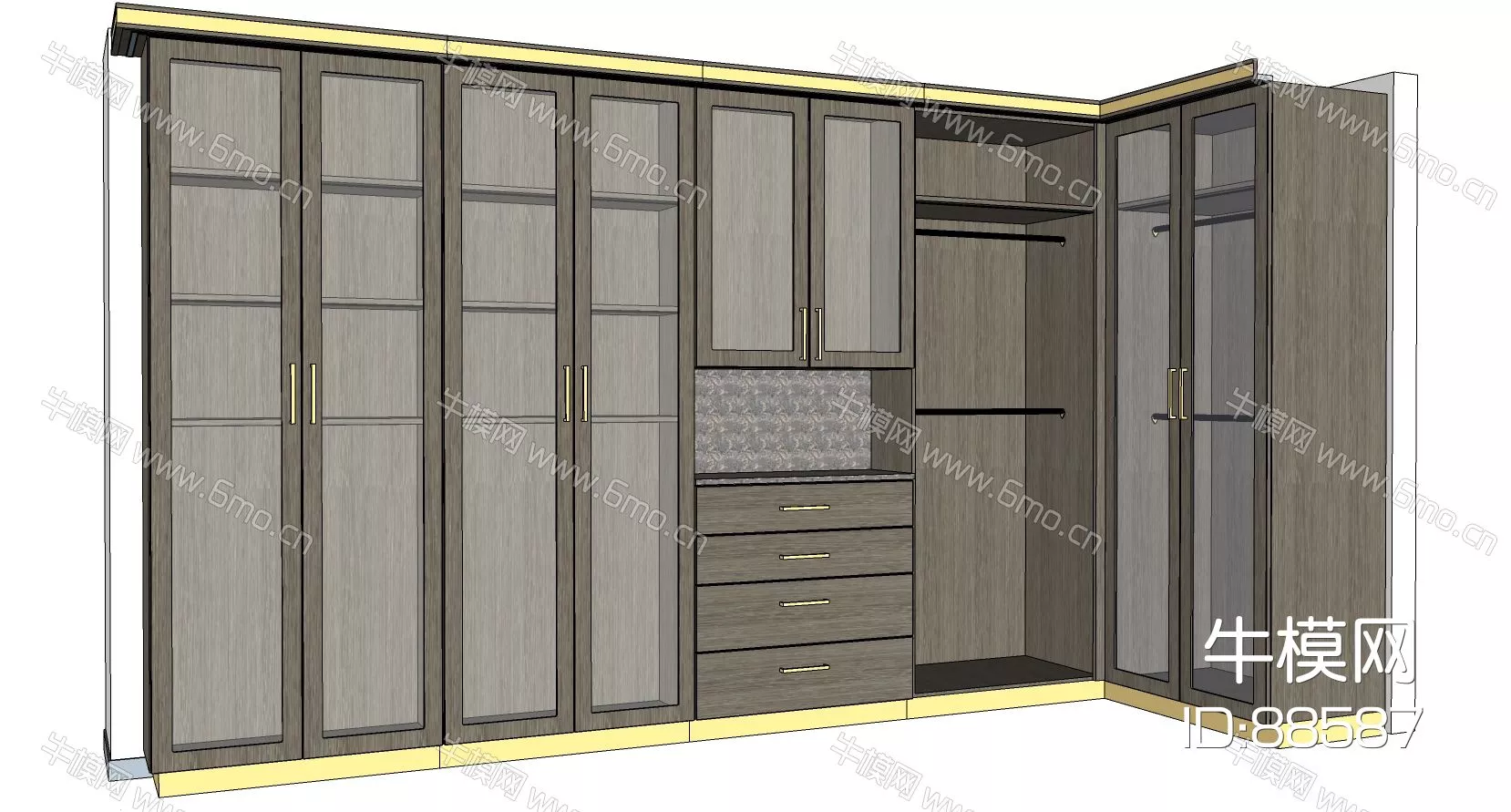 MODERN WARDROBE SHELF - SKETCHUP 3D MODEL - ENSCAPE - 88587